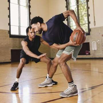 WILSON Evolution Indoor Game Basketball, Royal, Scarlet, Size 6 - 28.5"