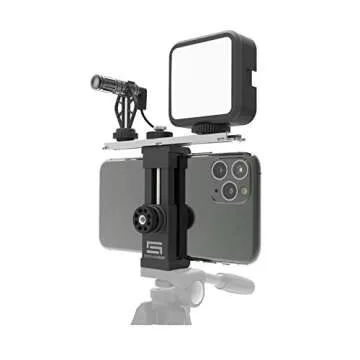 DREAMGRIP SCOUT MOJO 2 Plus Modular Rig Kit with 3 Microphones,LED Light,and ALL-IN Accessories Set for PRO Video Production with Any Smartphone for Journalists,Vloggers,YouTubers,and Content Creators