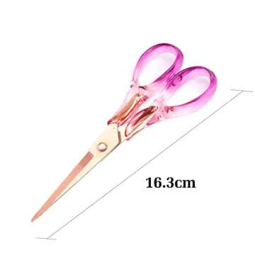 Creechwa Scissors Purple, Stainless Steel Blade with Acrylic Handle, All Purpose Scissor for Office, School, Home, Fabric Shears, Tijeras