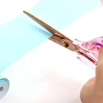 Creechwa Scissors Purple, Stainless Steel Blade with Acrylic Handle, All Purpose Scissor for Office, School, Home, Fabric Shears, Tijeras