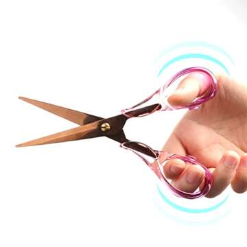 Creechwa Scissors Purple, Stainless Steel Blade with Acrylic Handle, All Purpose Scissor for Office, School, Home, Fabric Shears, Tijeras