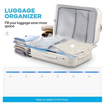 VMSTR 6 Pack Vacuum Storage Bags with USB Electric Pump