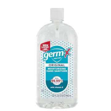 Germ-X Original Hand Sanitizer, Non-Drying Moisturizing Gel with Vitamin E, Instant and No Rinse For...