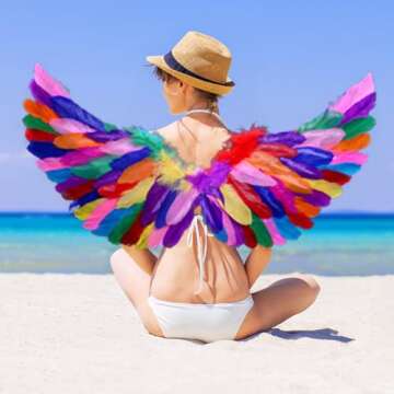 Creative Angel Feather Wings with Elastic Straps Bright Color Lightweight Costume Cosplay Wings Photography Props Halloween Supplies Pink