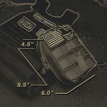 EVERLIT Emergency Trauma Kit, CAT GEN-7 Tourniquet 36" Splint, Military Combat Tactical IFAK for First Aid Response, Critical Wounds, Severe Bleeding Control (Black)