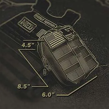 EVERLIT Emergency Trauma Kit, CAT GEN-7 Tourniquet 36" Splint, Military Combat Tactical IFAK for First Aid Response, Critical Wounds, Severe Bleeding Control (Black)