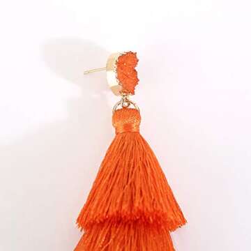 Stylish LEGITTA Orange Tassel Earrings for Every Occasion