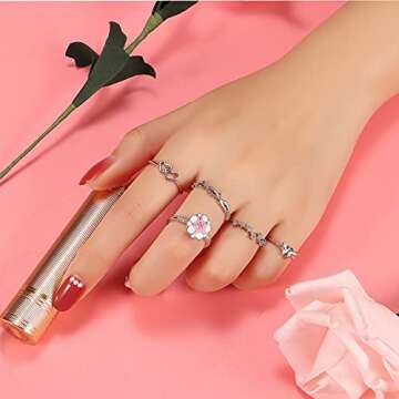 20 Pcs Adjustable Rings Set for Women - Finger Rings Pack Stackable Rings for Teens- Cute Rings for Teen Girls -in Gold and Silver Tone (#2-silver tone)