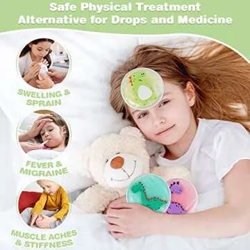 Hilph Kids Ice Packs for Boo Boos, Toddler Dinosaur Ice Pack Reusable Childrens Boo Boo Buddy Hot Co...