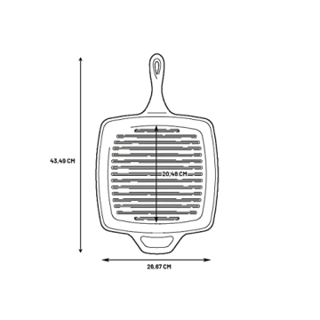 Lodge L8SGP3 Cast Iron Square Grill Pan, Pre-Seasoned, 10.5-inch