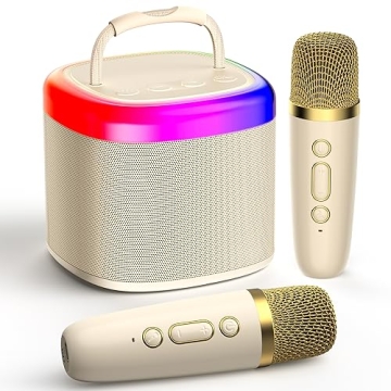 JYX Mini Karaoke Machine for Kids - Portable Bluetooth Karaoke Speaker with Party Lights