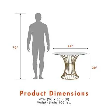 Elegant COSMOLiving Glass Round Dining Table for Small Spaces