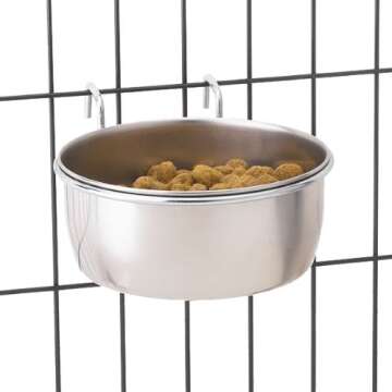ProSelect Stainless Steel Hanging Pet Bowl - Durable & Easy