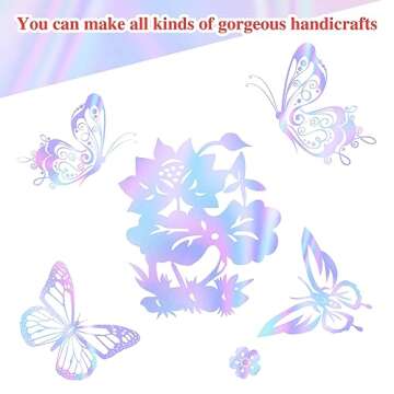 Prudiut 150 Pieces Cellophane Sheets Iridescent Cellophane Wrap Valentine's Day Cellophane Gift Wrap for Iridescent Film Crafts Decoration Holographic Candy Wraps (9 x 9 Inch)