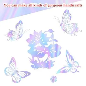 Prudiut 150 Pieces Cellophane Sheets Iridescent Cellophane Wrap Valentine's Day Cellophane Gift Wrap for Iridescent Film Crafts Decoration Holographic Candy Wraps (9 x 9 Inch)