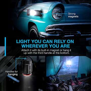 Vont LED Lantern Pro, Camping Lantern [4 Pack] 2X Brighter, Collapsible 360 Illumination w/ Red Light, Battery Powered/Operated Emergency Light for Hurricanes/Outages, Camping Lights/Lamp Flashlights