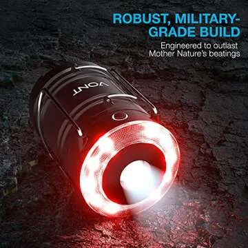 Vont LED Lantern Pro, Camping Lantern [4 Pack] 2X Brighter, Collapsible 360 Illumination w/ Red Light, Battery Powered/Operated Emergency Light for Hurricanes/Outages, Camping Lights/Lamp Flashlights