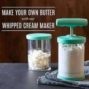 Pampered Chef Whipped Cream Maker - Handheld DIY Whipping Cream Dispenser | Non-Slip Silicone Grip Whipper Maker - #1461