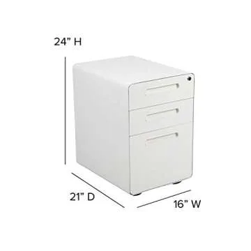 Flash Furniture Wren Ergonomic 3-Drawer Mobile Locking Filing Cabinet