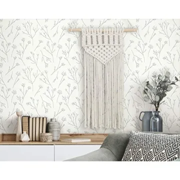 RoomMates RMK11678WP Brown and White Twigs Wallpaper