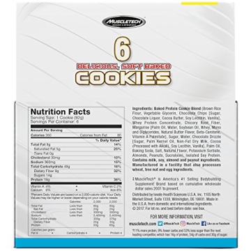 MuscleTech Protein Cookie. Chocolate Chip and Gluten-Free Treat