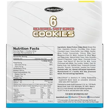 MuscleTech Protein Cookie. Chocolate Chip and Gluten-Free Treat