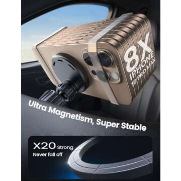 Lamicall 15W Car Mount Charger - Fast Wireless Charging