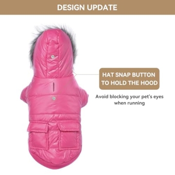 Stylish Warm Dog Coat for Small Breeds in Pink