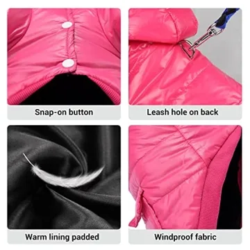 Stylish Warm Dog Coat for Small Breeds in Pink