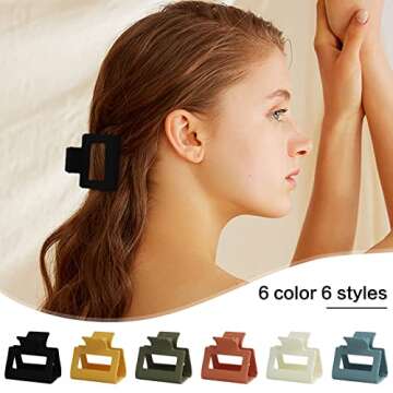 6 Pack Square Claw Clips for Women and Girls