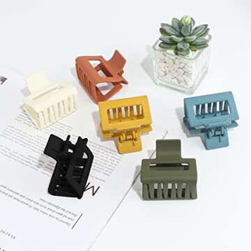 6 Pack Square Claw Clips for Women and Girls