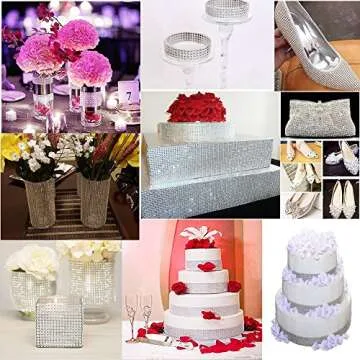 Bling Rhinestone Diamond Mesh Ribbon for Wedding Decor