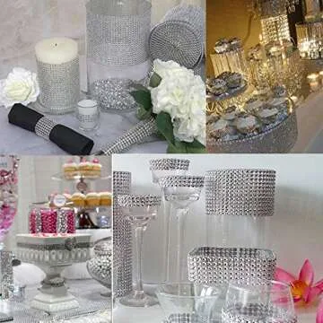 Bling Rhinestone Diamond Mesh Ribbon for Wedding Decor