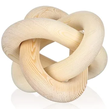 Wood Chain Link Decor 3 Link Wood Knot Decor Hand Carved Coffee Table Decor Modern Farmhouse Shelf D...