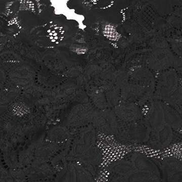 Gladiolus Women Deep V Bodysuit Black for Lingerie Lovers