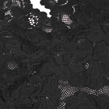 Gladiolus Women Deep V Bodysuit Black for Lingerie Lovers