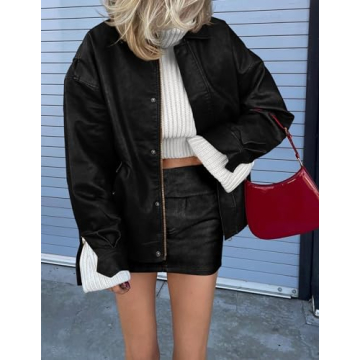 PRETTYGARDEN Women’s Stylish Faux Leather Jacket