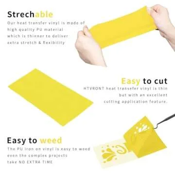 HTVRONT Light Yellow HTV Vinyl Bundle - 24 Pack 12x12