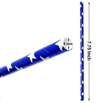 4th of July Paper Drinking Straws - Biodegradable Patriotic Straws