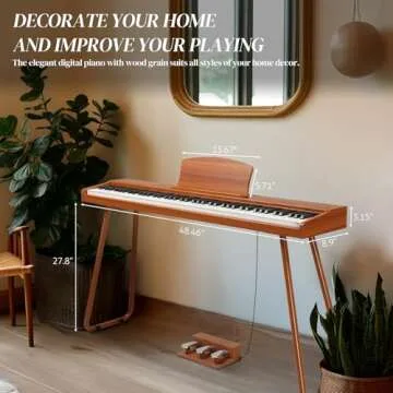 Ktaxon 88 Key Digital Piano with Bluetooth & Triple Pedal