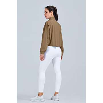 altiland Women's Zip Up Cropped Athletic Jacket With UPF 50+