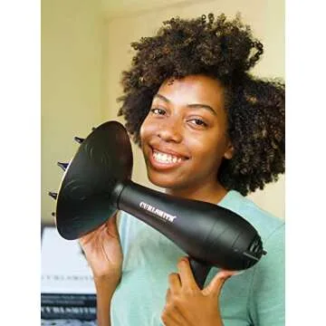 CURLSMITH Defrizzion Hair Dryer, for Curly Hair, with Extra Large 8" Diffuser for Fast Drying, 2 Speeds, 3 Heat Settings, Sustained Cool Setting with Minimal Heat Impact