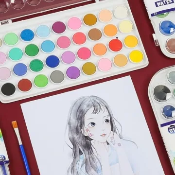 Vibrant 36-Color Watercolor Paint Set with Brushes and Palette