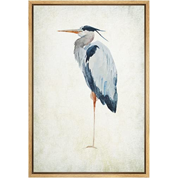 Wall26 Framed Heron Canvas Art for Coastal Decor