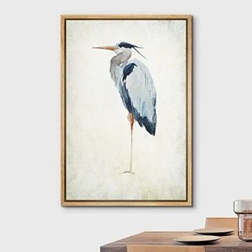 Wall26 Framed Heron Canvas Art for Coastal Decor