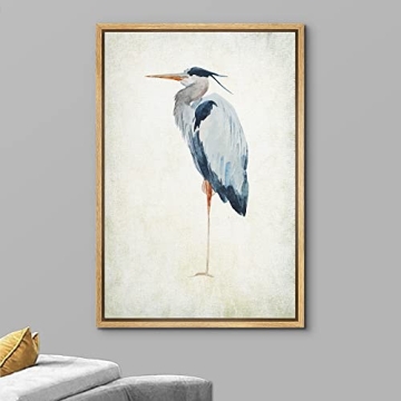 Wall26 Framed Heron Canvas Art for Coastal Decor