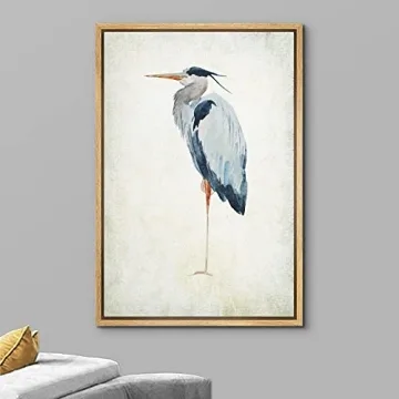 Wall26 Framed Heron Canvas Art for Coastal Decor