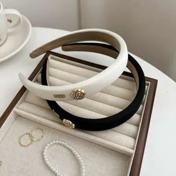 Stylish TEBIEKOY 2 Pcs Padded Headbands for Women