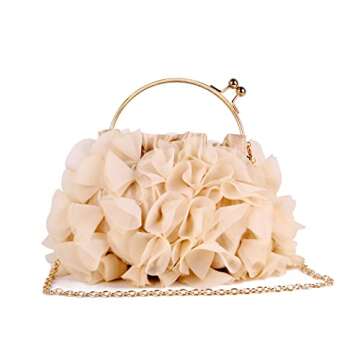 Lanpet Women Floral Clutch Purses Satin Flower Evening Bag Party Prom Handbags