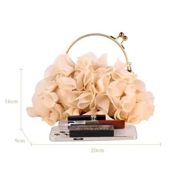 Lanpet Women Floral Clutch Purses Satin Flower Evening Bag Party Prom Handbags